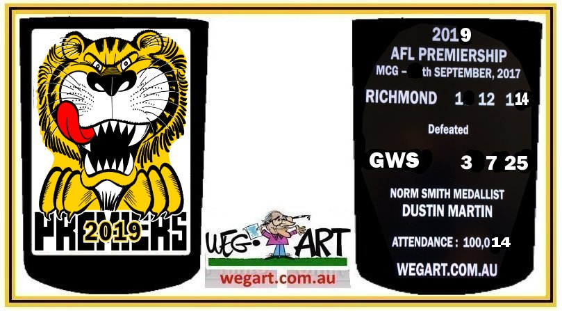 2019 Richmond Tigers Prem Stubby Holder Includes POST IN AUST